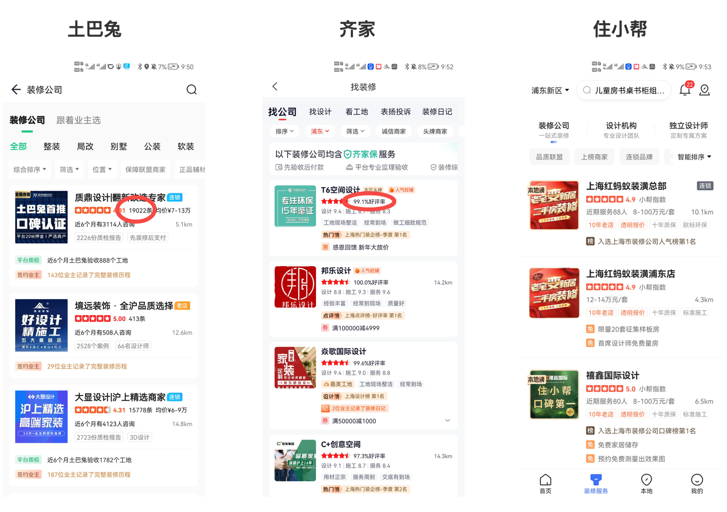 家装行业用户评价产品功能设计