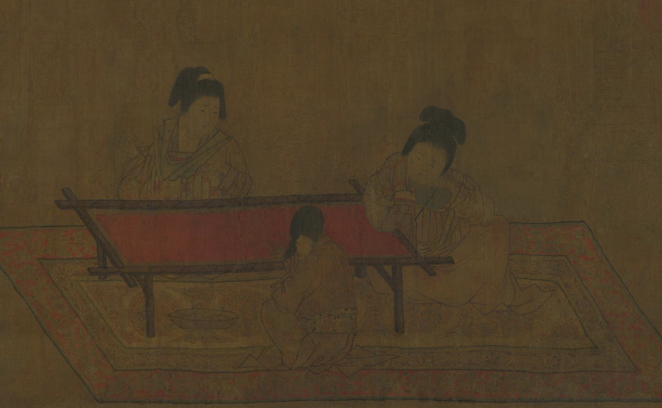 故宫藏画里的“她”：或乘鸾，或理妆，或听阮，或奏乐