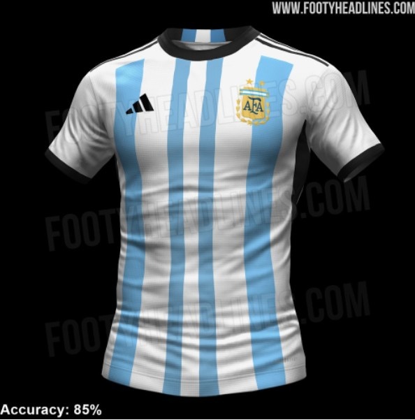 18年世界杯阿根廷球衣(阿根廷世界杯主场球衣谍照：经典蓝白条纹，有黑色元素)