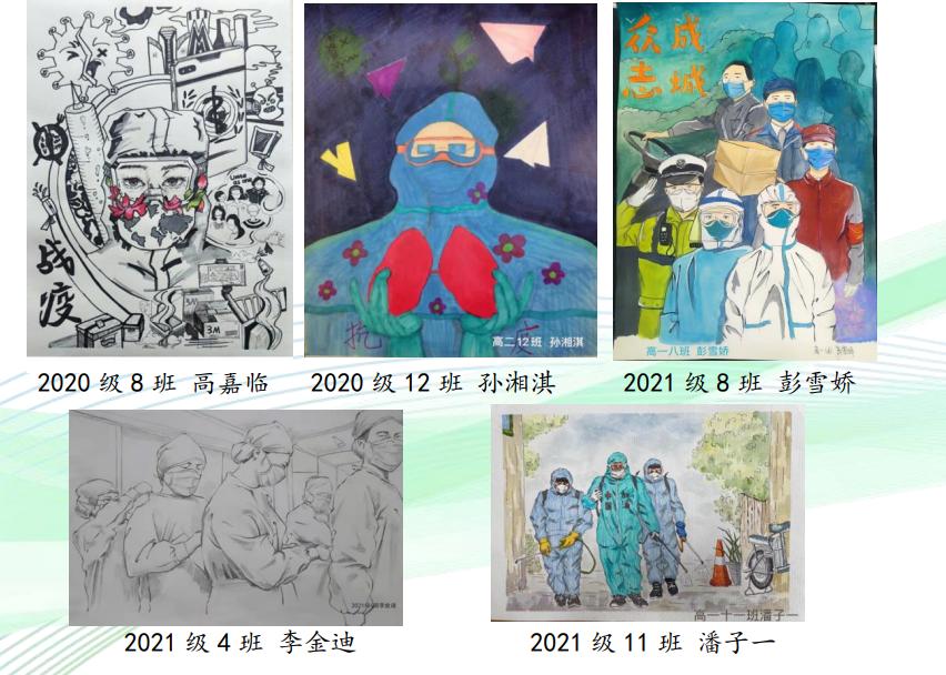 临沂第七中学线上抗“疫”美术展!“艺”起守护(图1)