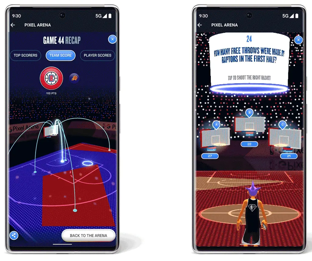 谷歌nba游戏有哪些(NBA和Google携手推Pixel Arena：为球迷提供全新比赛观看体验)