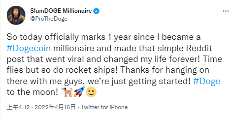 “狗狗币百万富翁”称并不后悔持有这种加密货币 即使它们的价格再次下跌