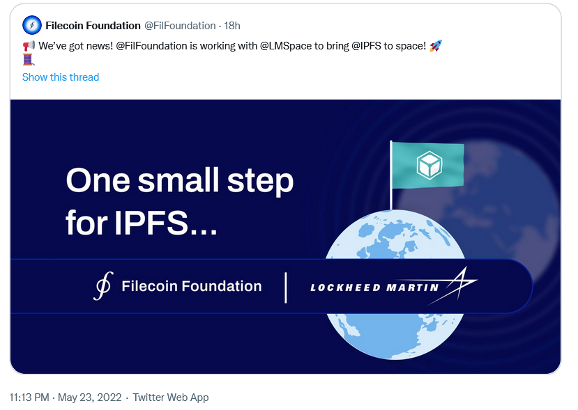 洛克希德-马丁宣布将把区块链技术送上月球