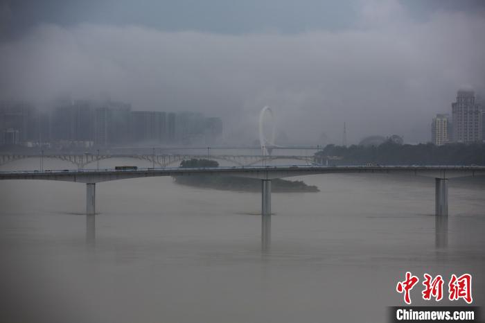 广西迎大范围雨雾天气 城市笼罩烟波风雨中