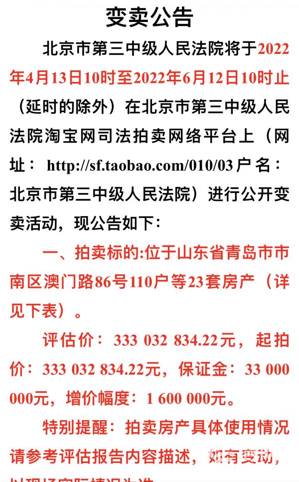 青岛百丽广场第三次拍卖又流拍，复苏计划不少却难落地