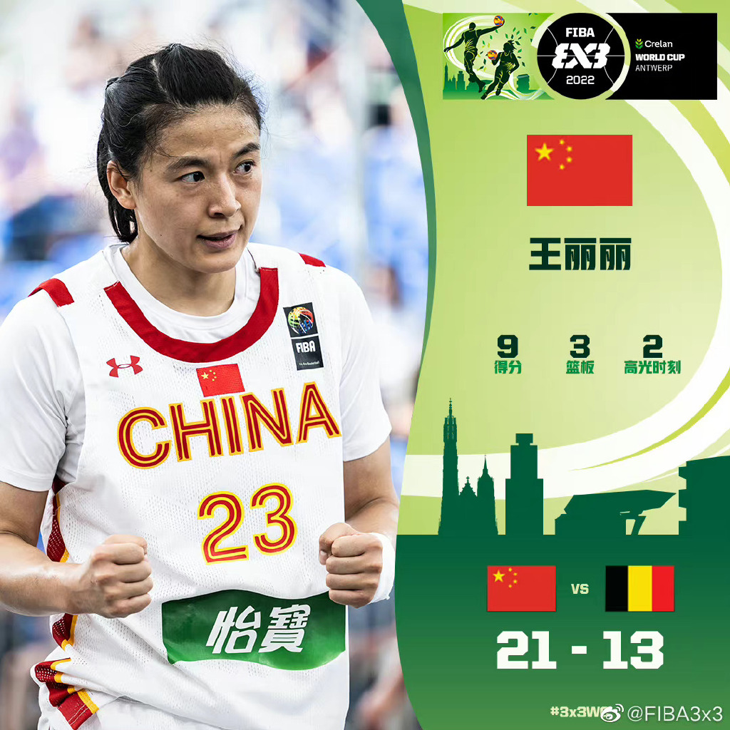 三人女篮中国21:13比利时 晋级世界杯四强