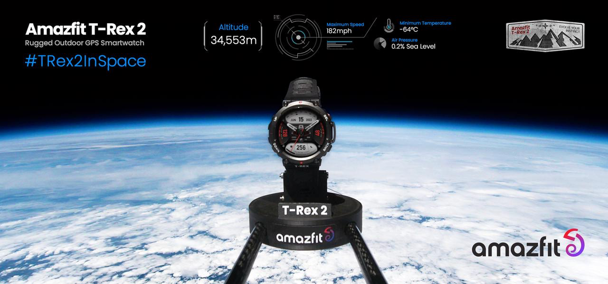 首款国产智能手表登上太空 华米Amazfit 跃我 T-Rex 2释放硬核品质