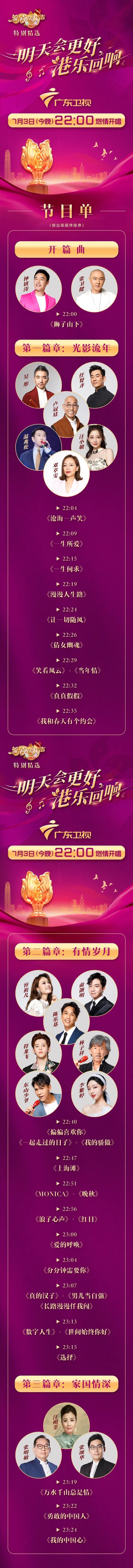 节目单出炉！今晚来广东卫视一起重温经典港乐