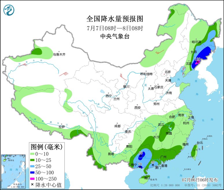 全国10余省区有大到暴雨 辽宁广东等局地大暴雨