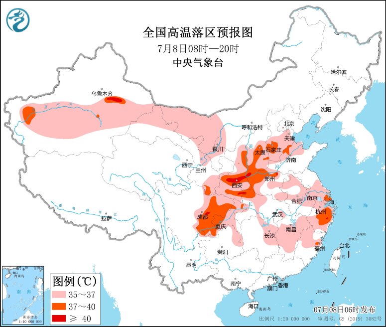 新疆四川盆地等地将有持续性高温 江淮等地将有较强降水