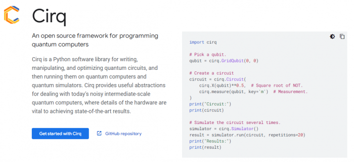 谷歌发布量子编程框架Cirq 1.0