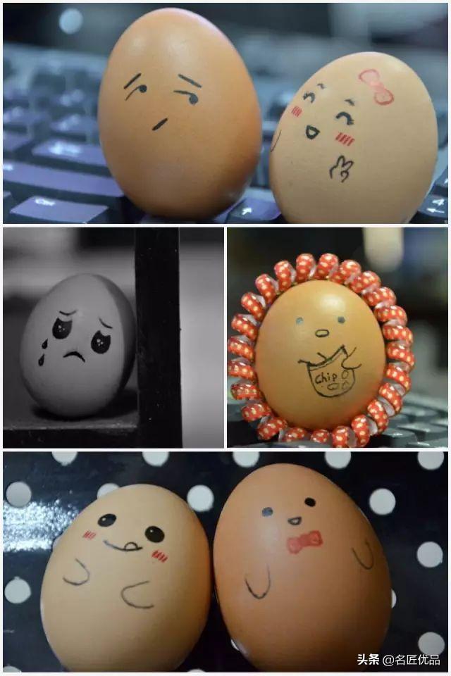 在鸡蛋上画简笔画可爱图片