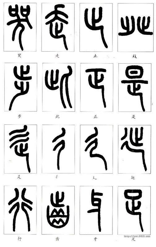 篆体字大全对照表(如何学认篆体字(附篆真对照图))