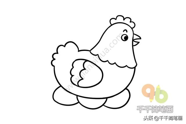 公鸡母鸡简笔画，公鸡母鸡简笔画彩色（一分钟学会画大公鸡和大母鸡）