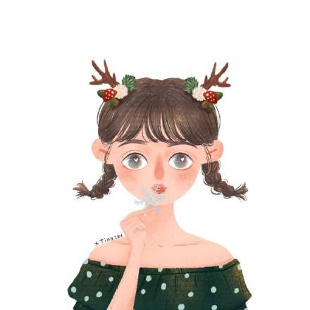 唯美女生头像 #精灵#微信，唯美女生头像 #精灵#（一组鹿角女生头像）