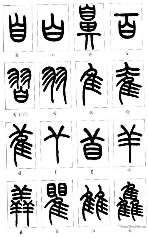 篆体字大全对照表(如何学认篆体字(附篆真对照图))