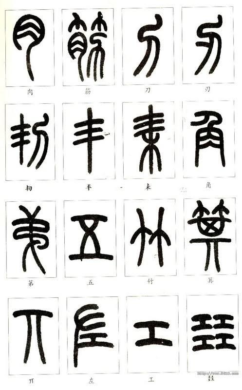 篆体字大全对照表(如何学认篆体字(附篆真对照图))