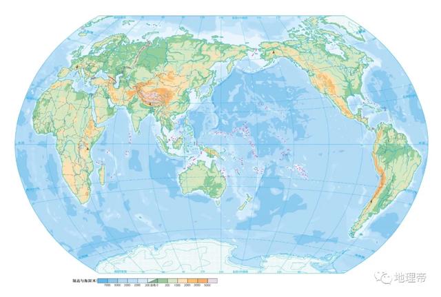 七大洲八大洋地图，世界基础地理高清地图
