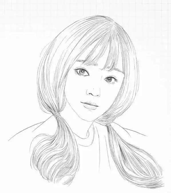 素描头像女生唯美，素描少女.微信（为你喜欢的小姐姐画幅画）