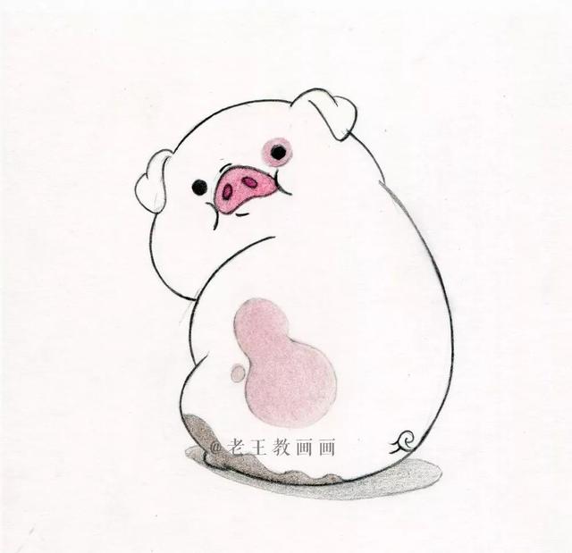 可爱小猪简笔画，小猪可爱简笔画卡通头像 可可爱爱，没有脑袋.微信（猪年，教你画小猪简笔画）