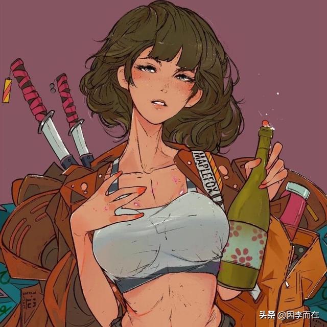 二次元少女形象，宋知意/jk机车少女二次元动漫女生头像微信（精致的机车炫酷拽风动漫女生头像）