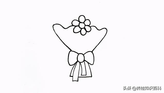 飘带简笔画,如何用简笔画嫦娥奔月(一束鲜花的简笔画画法教程)
