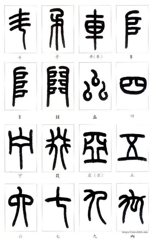 篆体字大全对照表(如何学认篆体字(附篆真对照图))