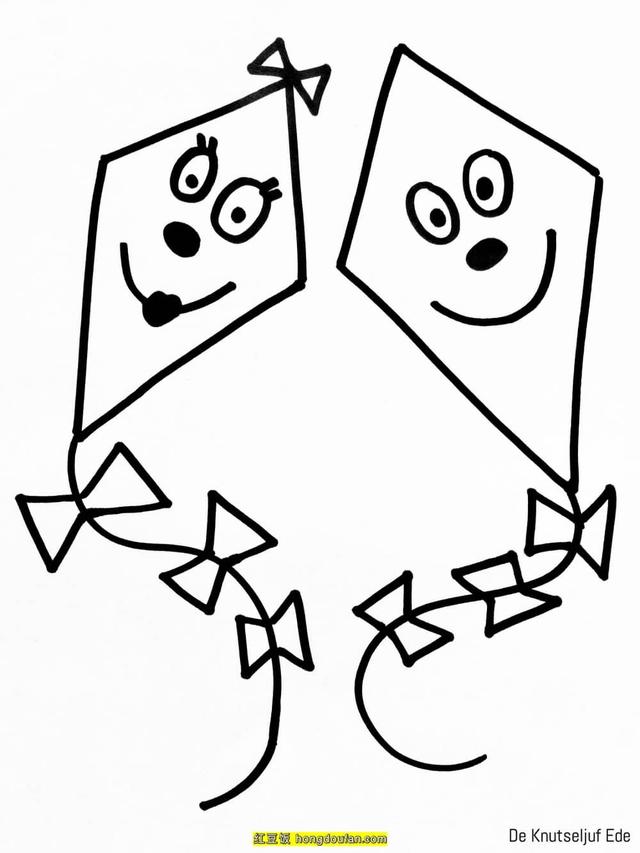 关于春天的简笔画，简笔画春天的画怎么画（春天一起去放风筝小学生简笔画）