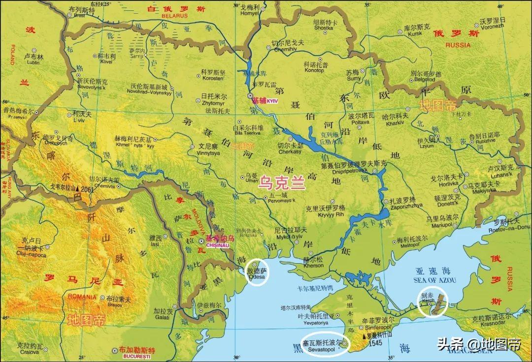 乌克兰在世界地图的哪个位置？看地图给乌克兰“算命”